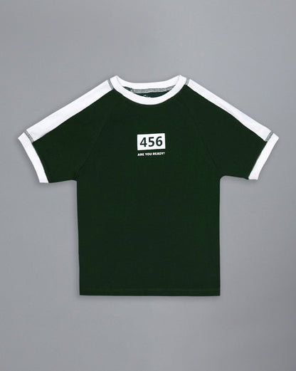 Squid Game Printed  Fitted Cropped Raglan Sleeves Tshirt For Women