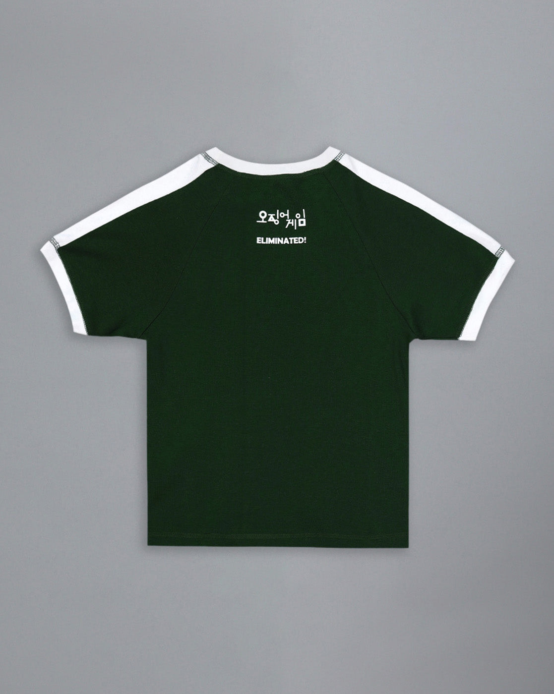 Squid Game Printed  Fitted Cropped Raglan Sleeves Tshirt For Women