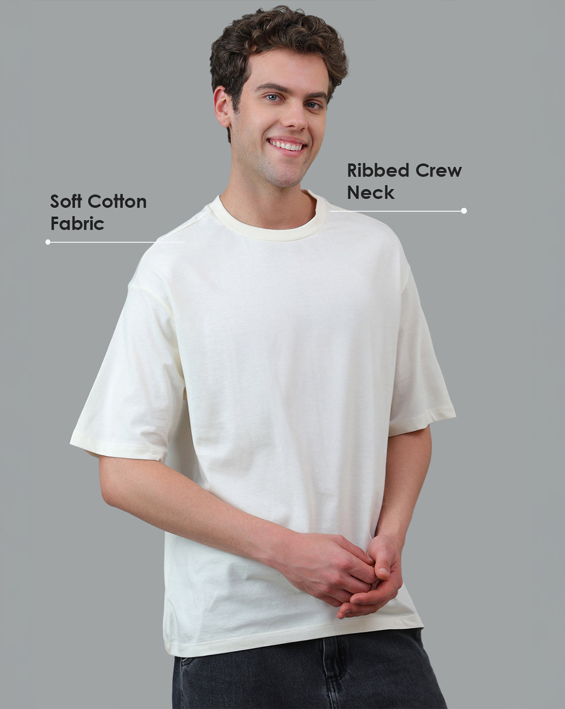 Pack of 2 Oversized Solid Tshirt For Men