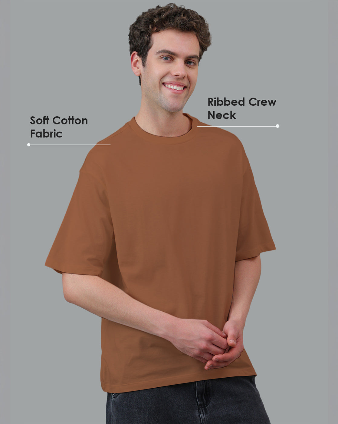 Pack of 2 Oversized Solid Tshirt For Men