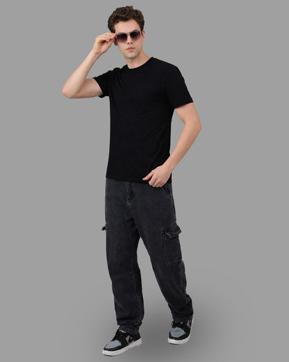 Men Solid Regular Fit Pack Of 2 Tshirt  Men