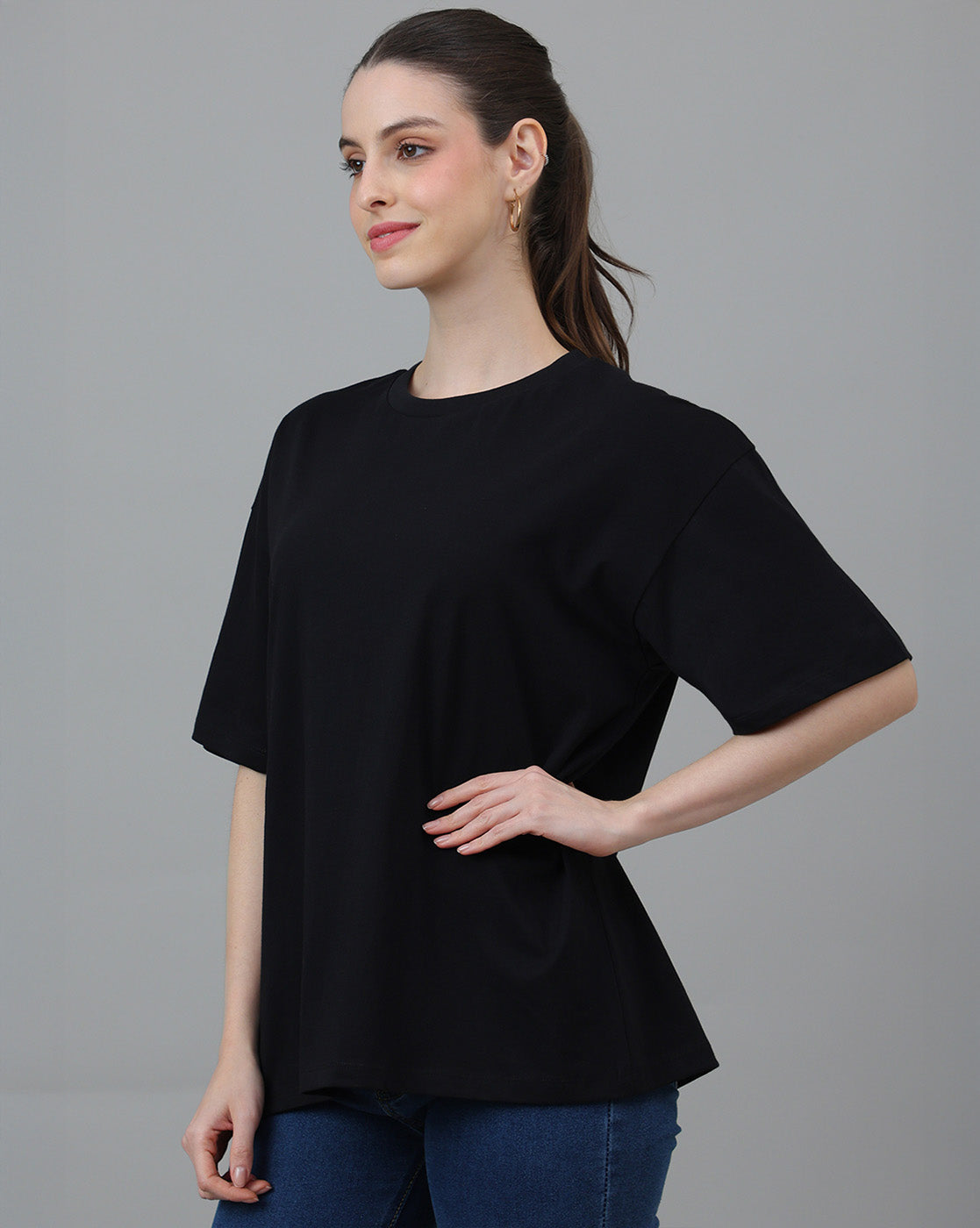 Pack of 2 Oversized Solid Tshirt For Women