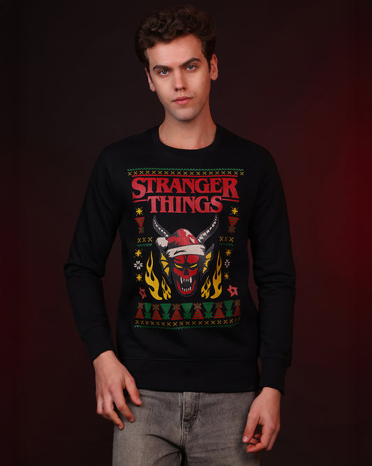 Stranger Things Hellfire Club Ugly Sweater Theme Regular Fit Sweatshirt Men
