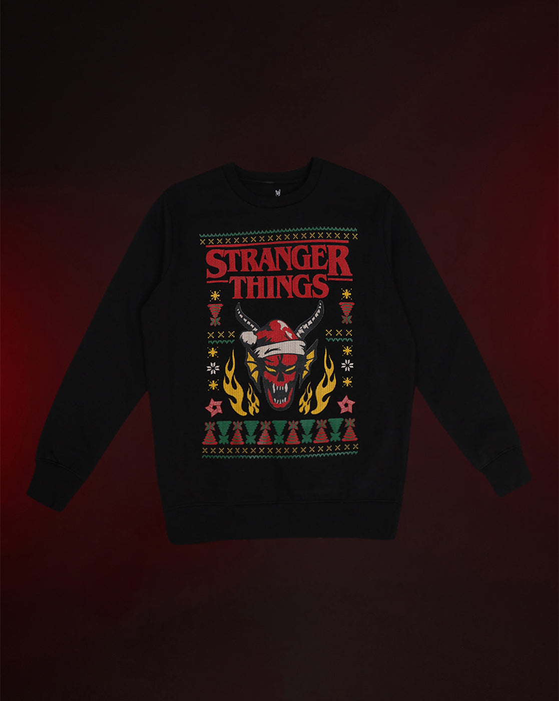 Stranger Things Hellfire Club Ugly Sweater Theme Regular Fit Sweatshirt Men