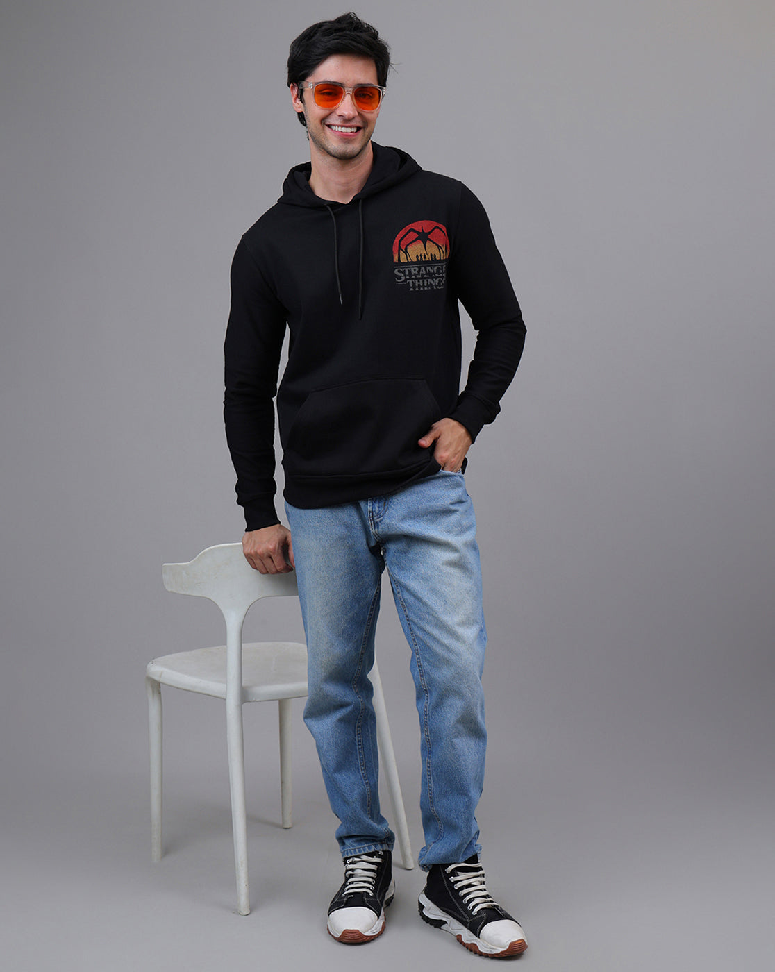 Stranger Things Printed Regular Fit Hoodie For Men