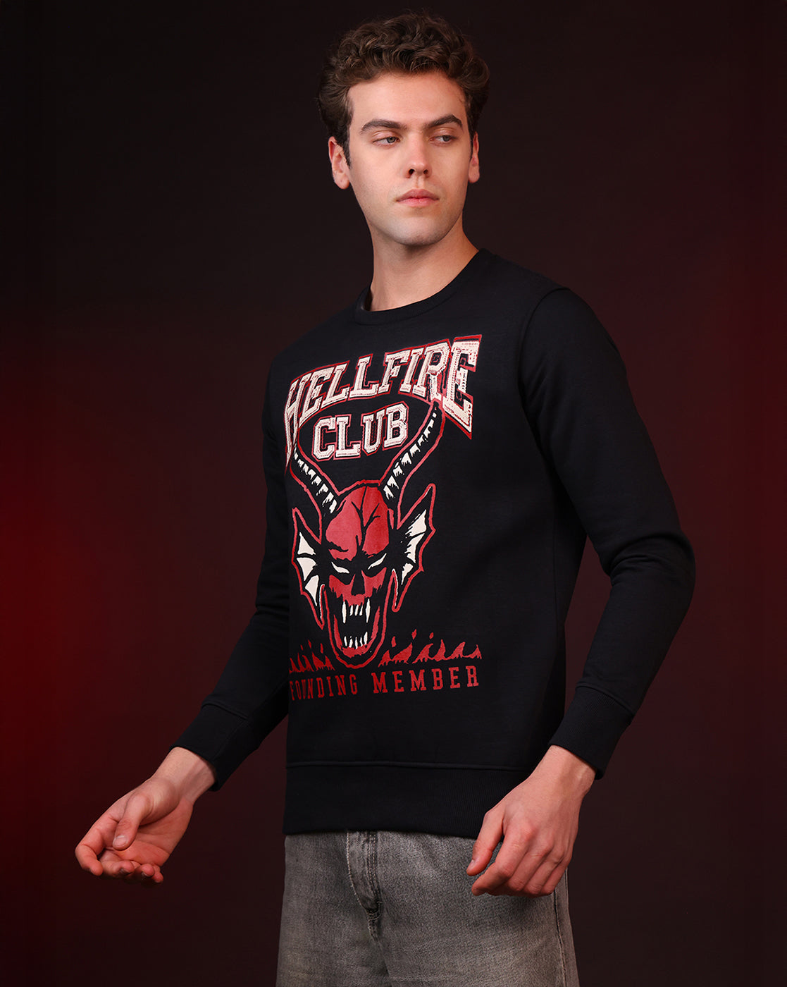 Stranger Things Hellfire Club Regular Fit Sweatshirt Men
