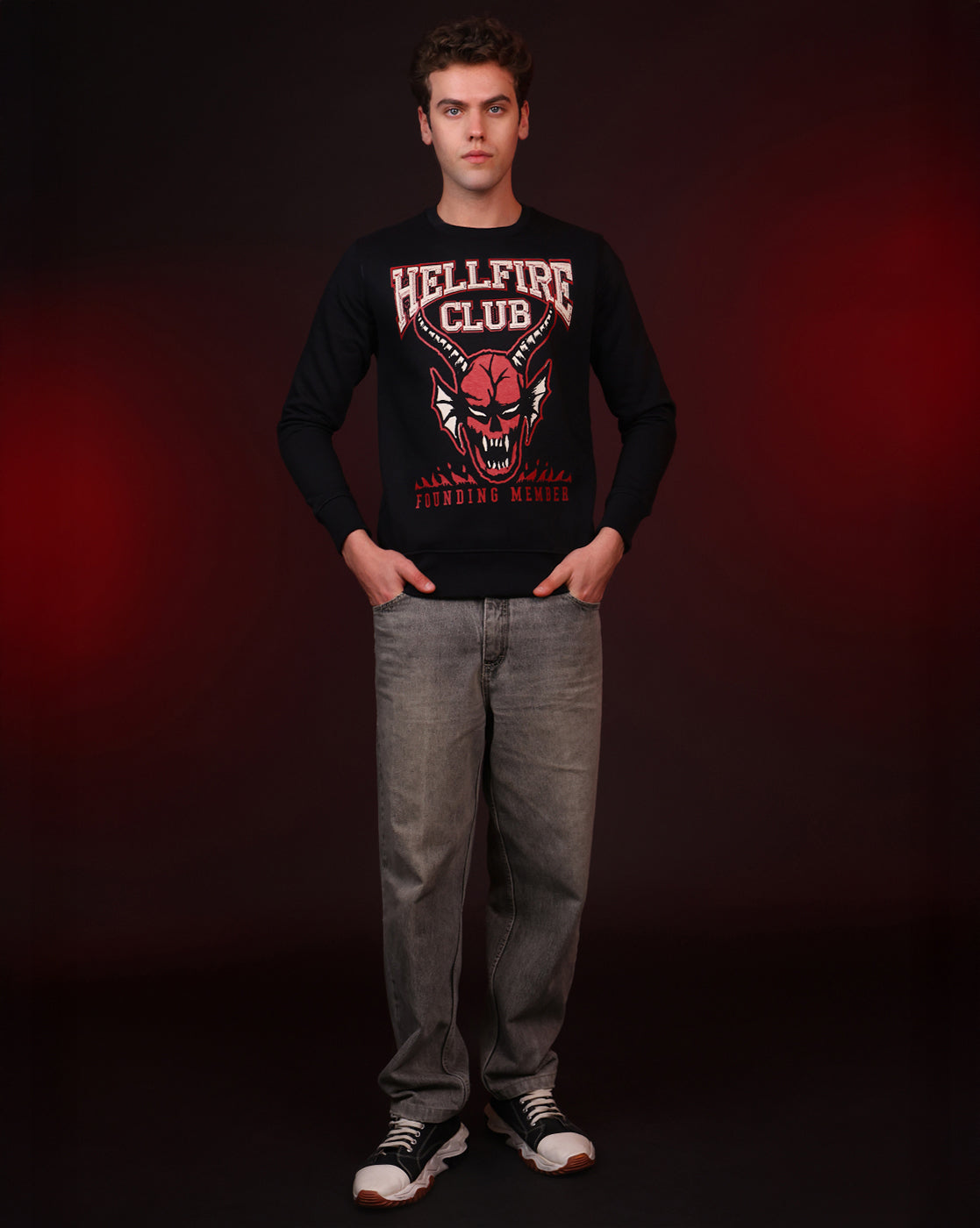 Stranger Things Hellfire Club Regular Fit Sweatshirt Men