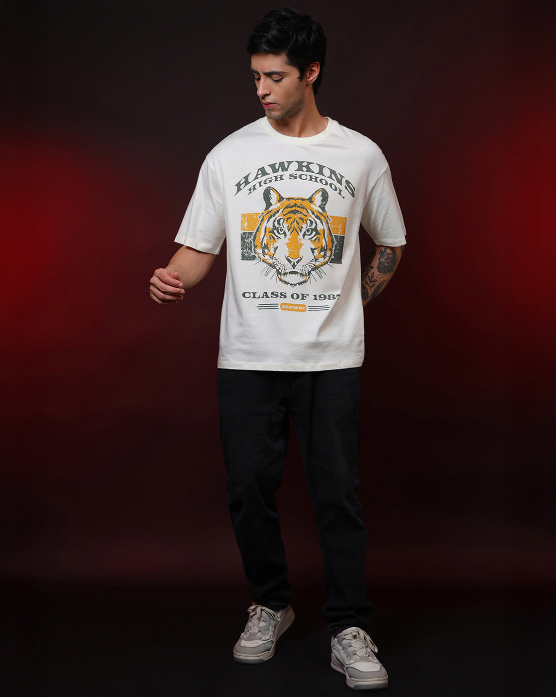 Stranger Things Hawkins High Oversized Tshirt Unisex