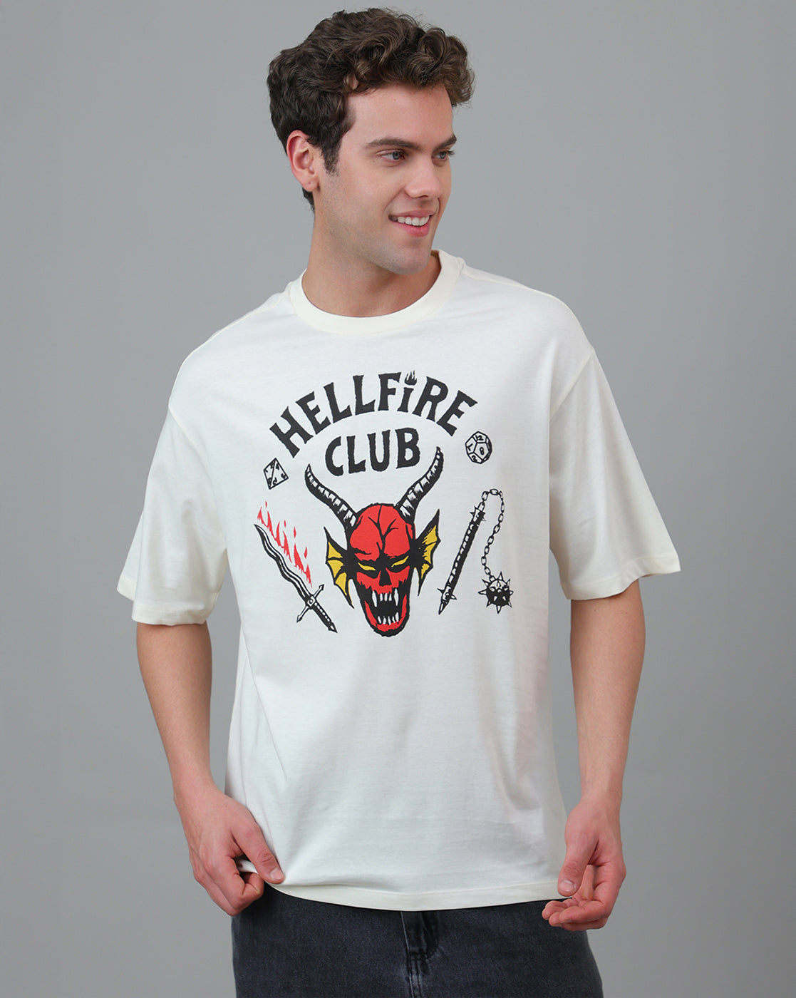 Stranger Things Hellfire Club Oversized Tshirt Men