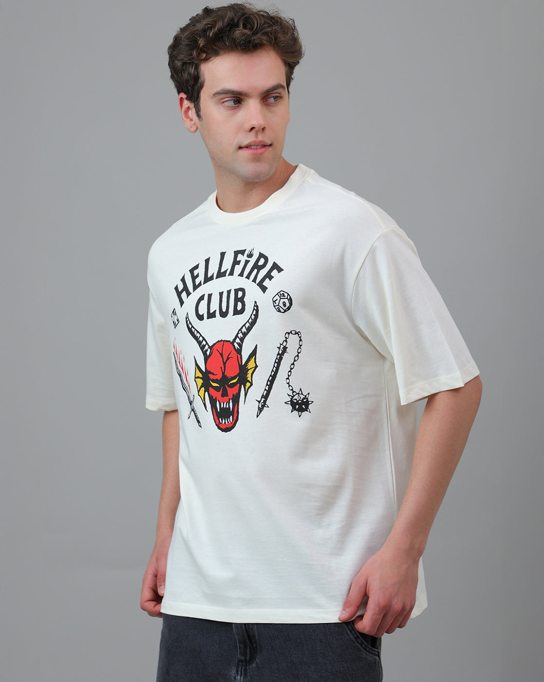 Stranger Things Hellfire Club Oversized Tshirt Men