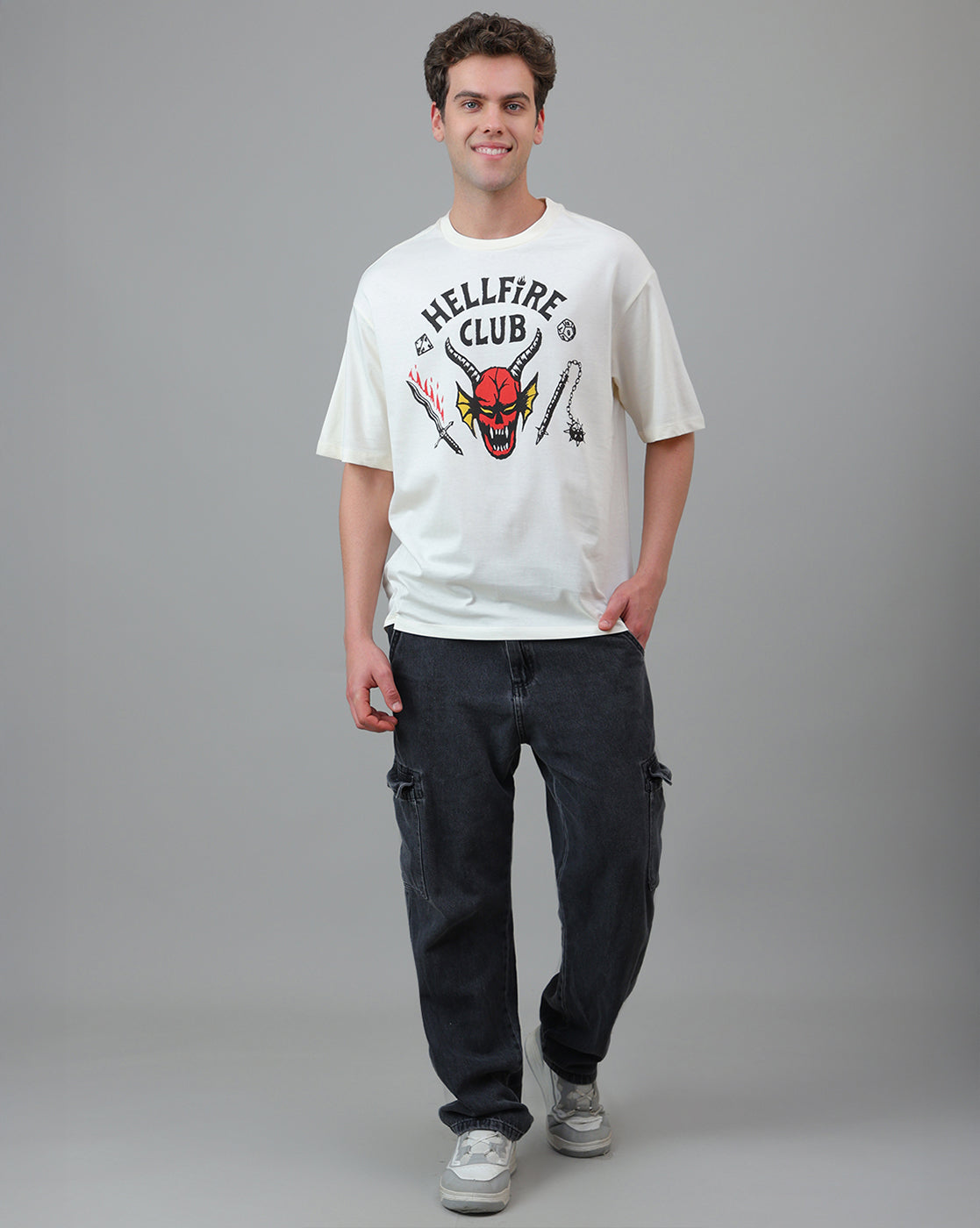 Stranger Things Hellfire Club Oversized Tshirt Men