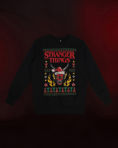 Stranger Things Hellfire Club Ugly Sweater Theme Relaxed Fit Sweatshirt Women