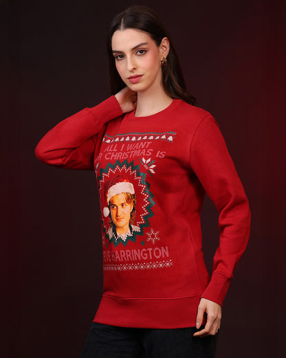 Stranger Things Steve Harrington Ugly Sweater Theme Relaxed Fit Sweatshirt  Women