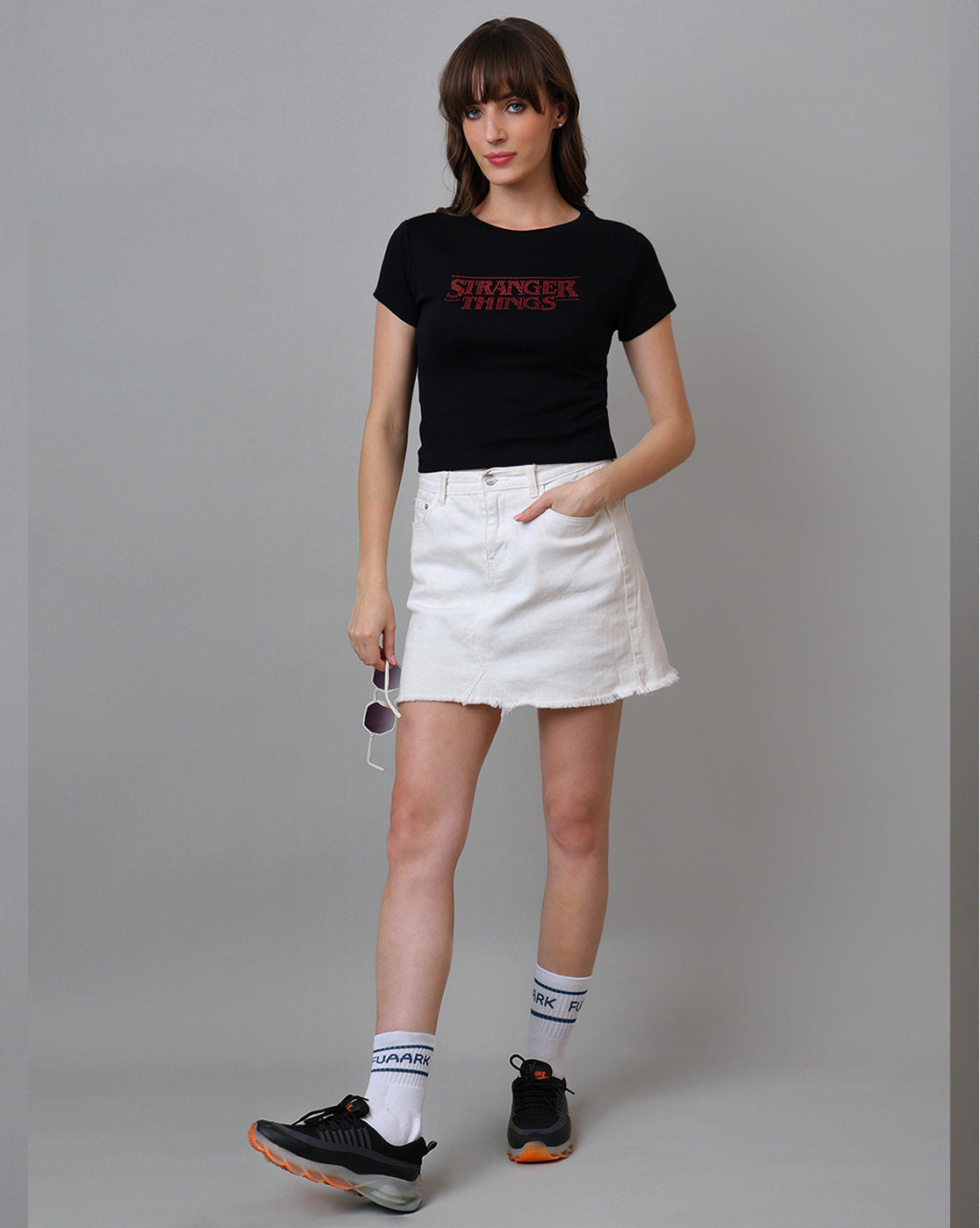 Stranger Things Regular Fit Crop Tshirt For Women