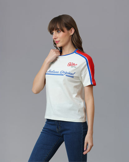 Stranger Things Indiana Original Embroidered Regular Fit Tshirt  Women