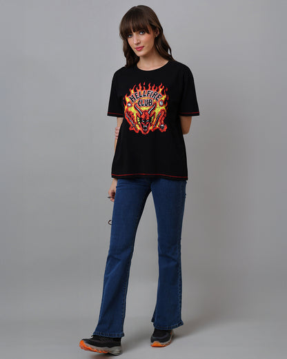 Stranger Things Hellfire Club Oversized Tshirt