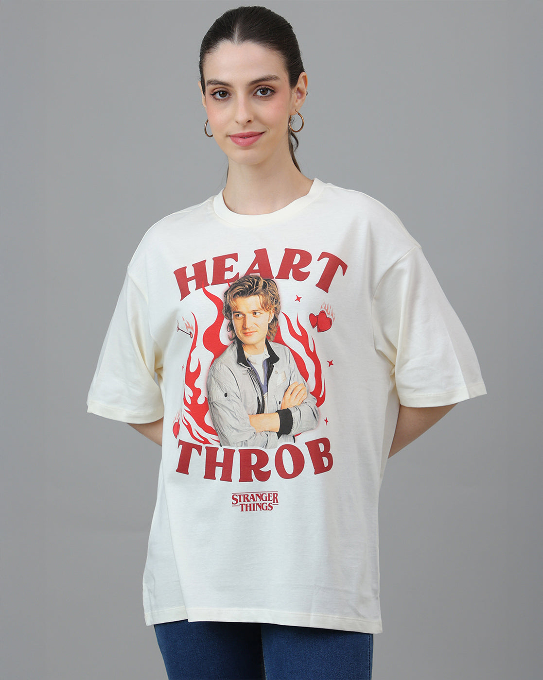 Stranger Things Steve Harrington Heart Throb Oversized Tshirt Women