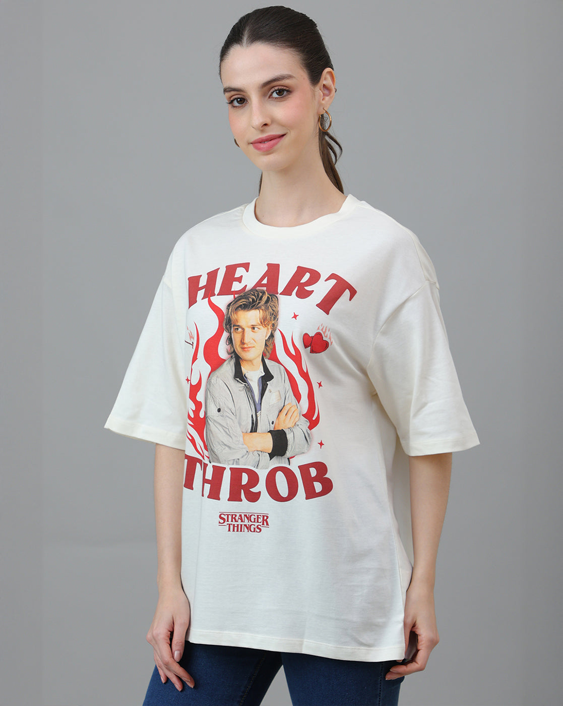 Stranger Things Steve Harrington Heart Throb Oversized Tshirt Women