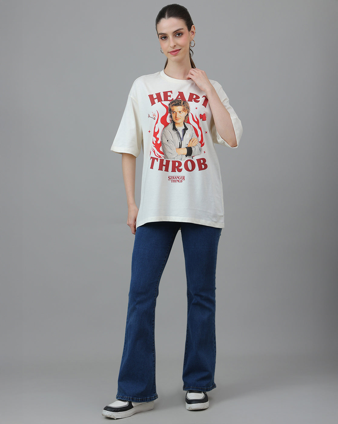 Stranger Things Steve Harrington Heart Throb Oversized Tshirt Women