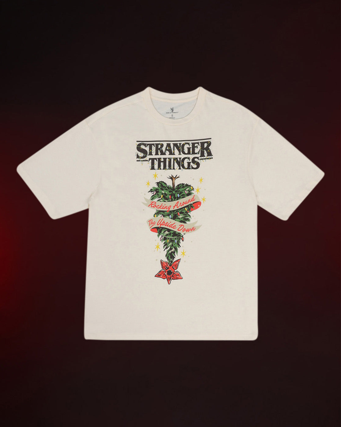 Stranger Things Upside Down Christmas Oversized Tshirt For Men