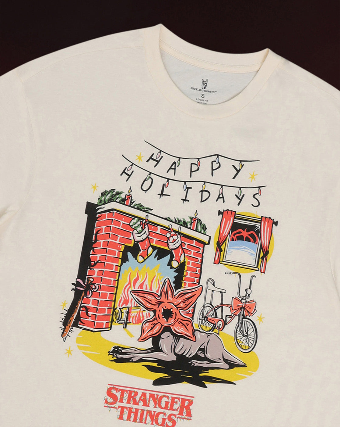 Stranger Things Happy Holidays Oversized Tshirt For Men