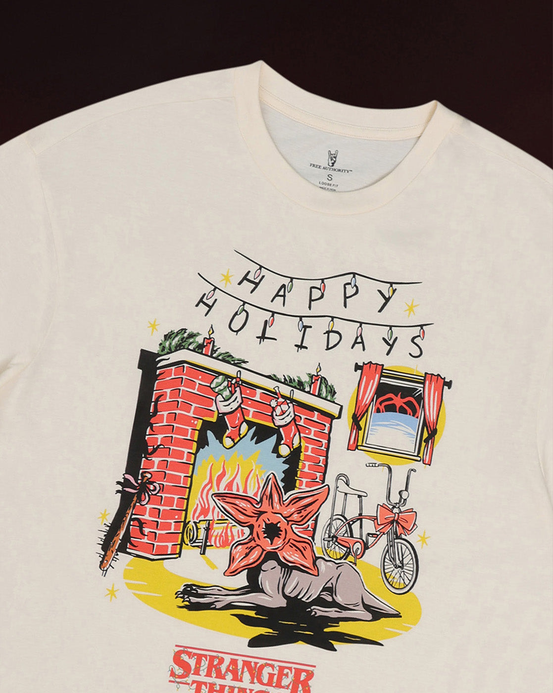 Stranger Things Happy Holidays Oversized Tshirt Women