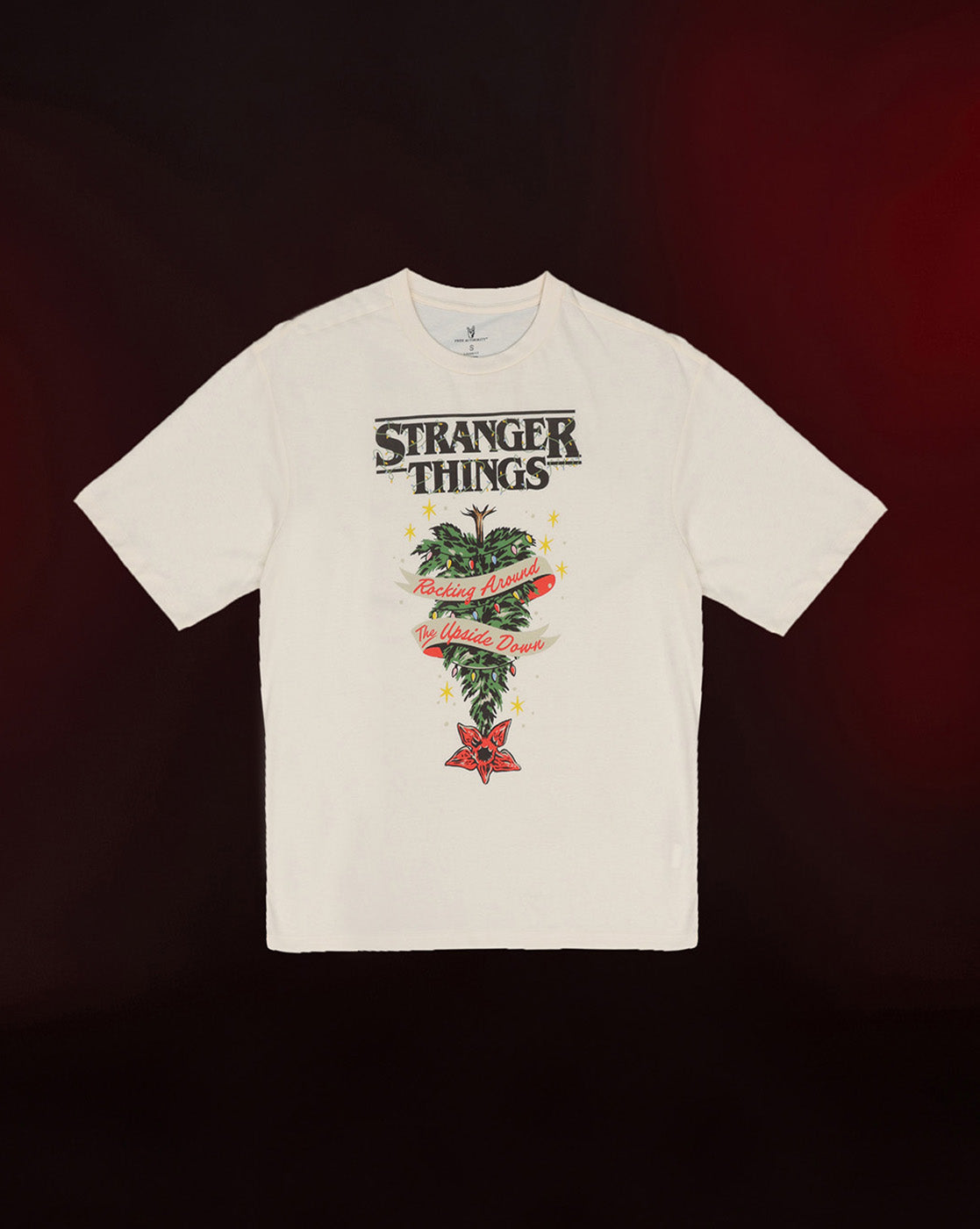 Stranger Things Upside Down Christmas Oversized Tshirt Women