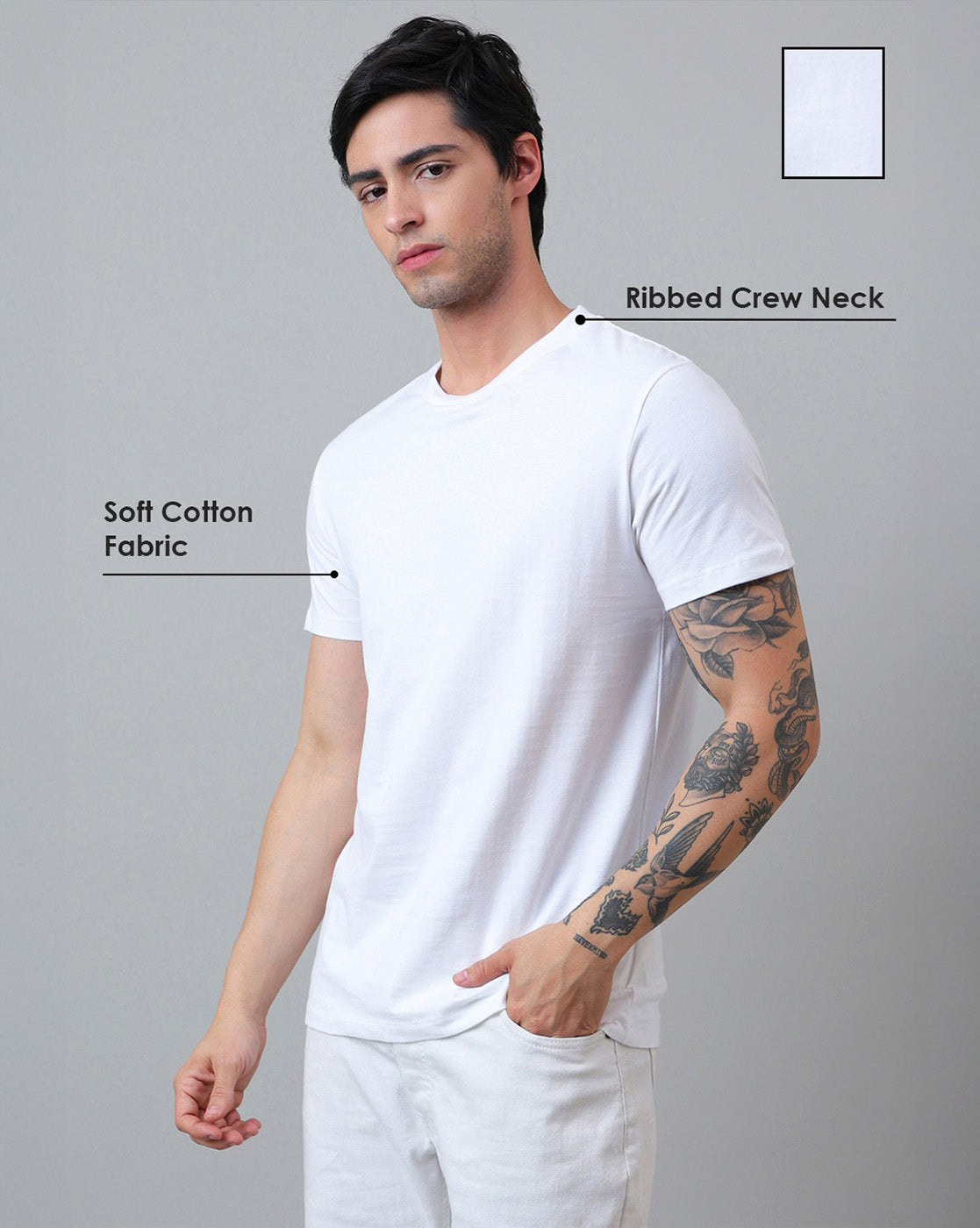 Pack of 2 Men Regular Fit Tshirt