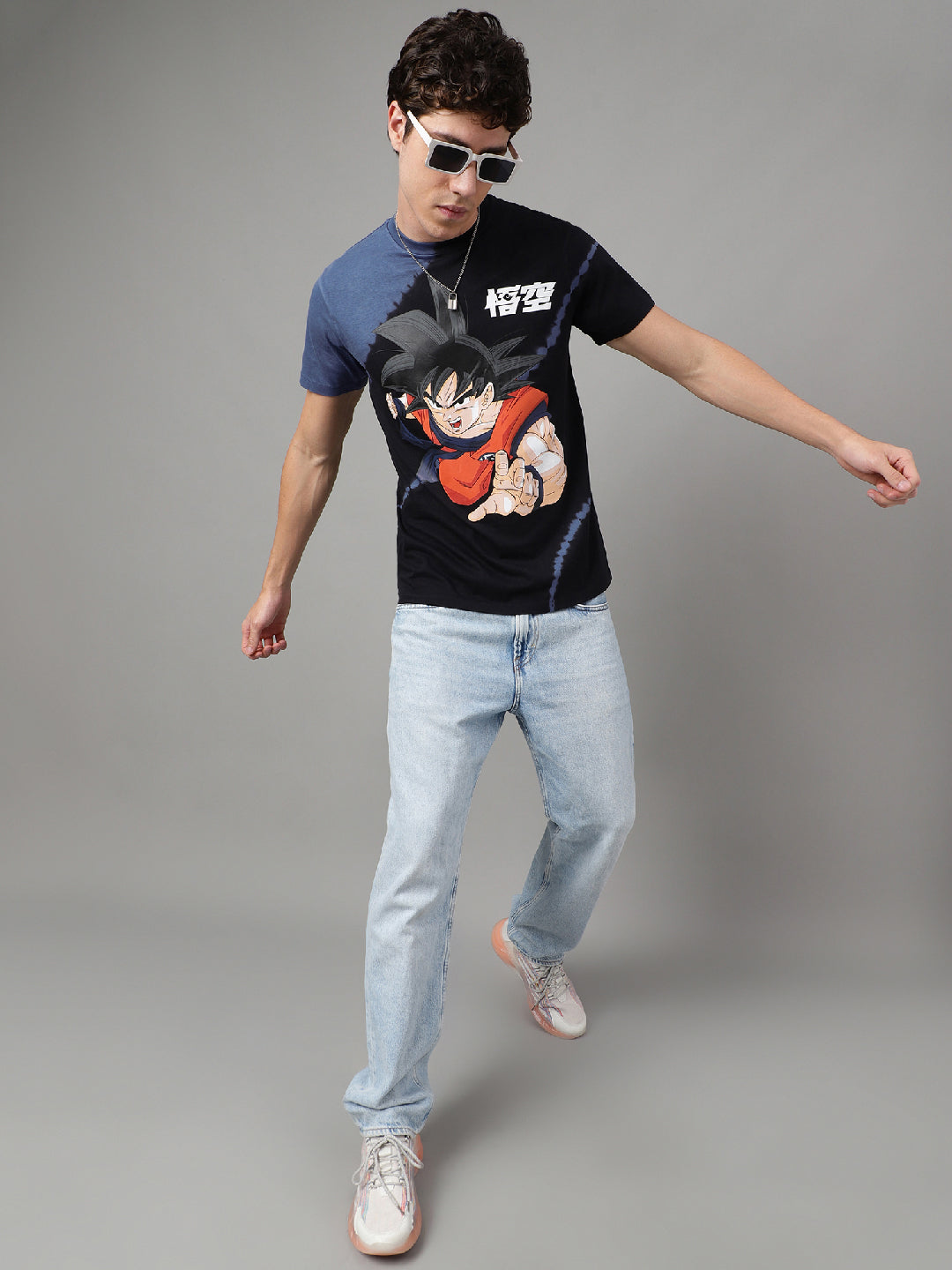 Dragon Ball Z Black Purple Tie Dye Tshirt For Men