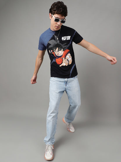 Dragon Ball Z Black Purple Tie Dye Tshirt For Men
