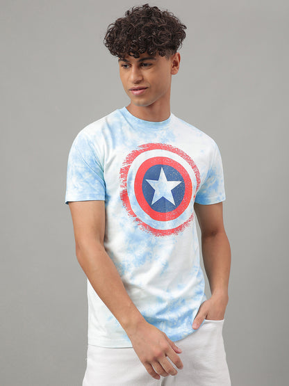 Captain America Tie-Dye Blue Tshirt  Men
