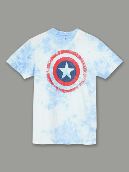 Captain America Tie-Dye Blue Tshirt  Men