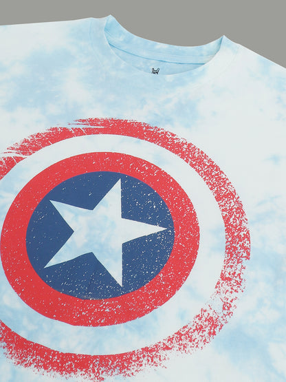 Captain America Tie-Dye Blue Tshirt  Men