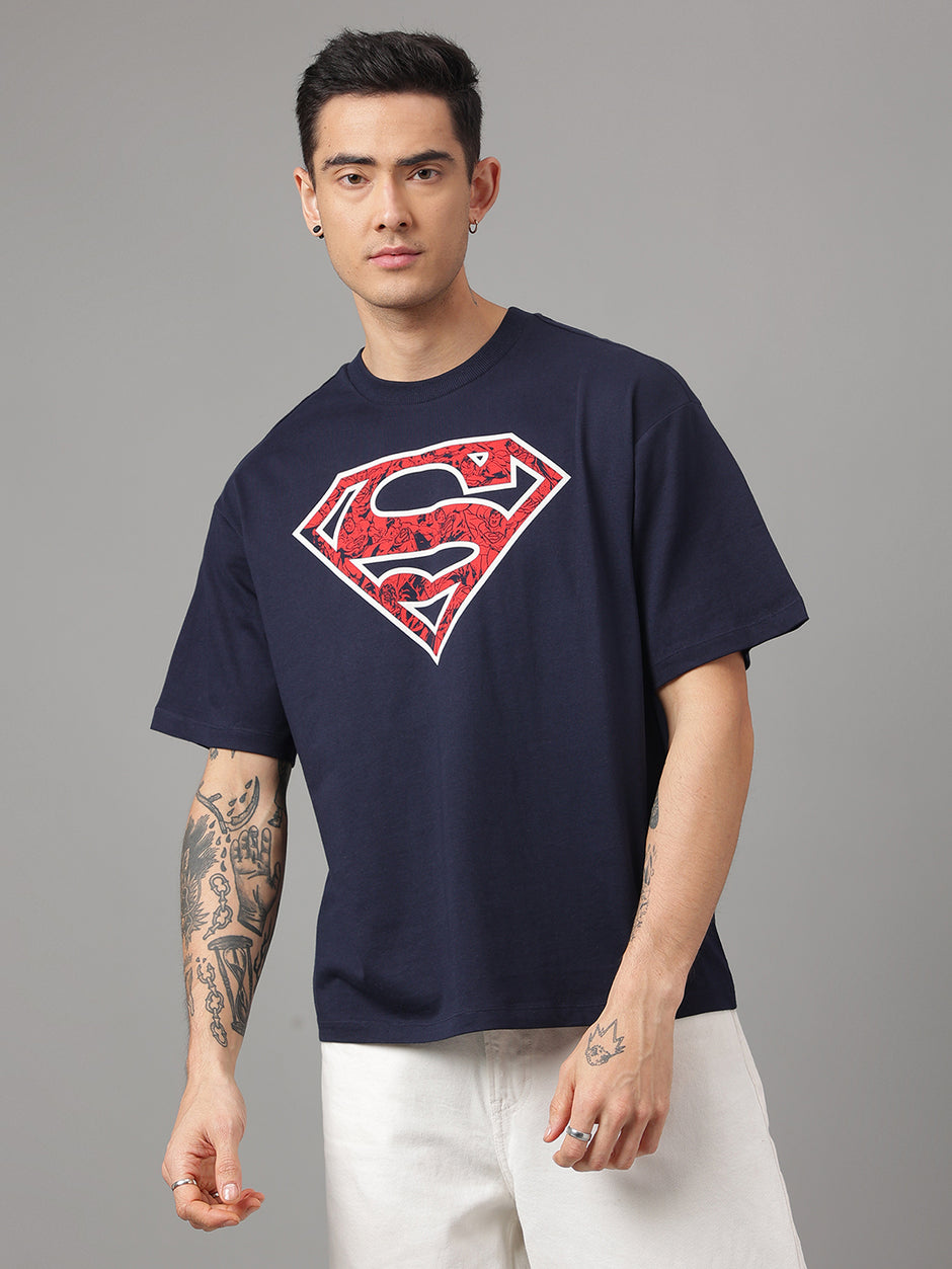 Buy Men's White Superman Logo Graphic Printed Plus Size T-shirt Online Buy Men's White Superman Logo Graphic Printed Plus Size T-shirt Online