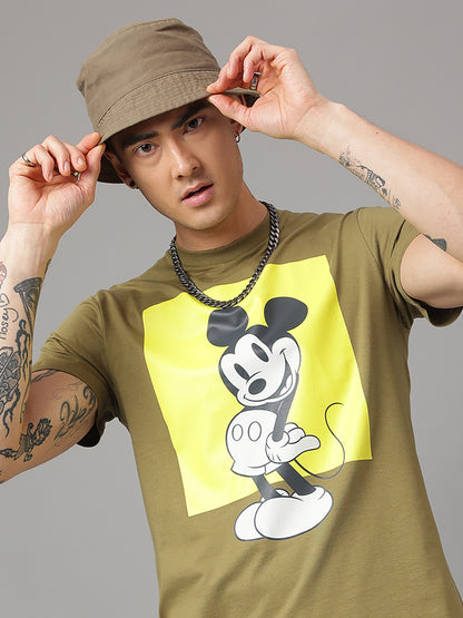 Mickey & Friends Green Tshirt  Men