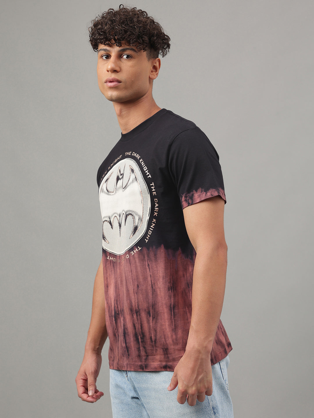 Batman Black & Rust Tye Dye Tshirt For Men