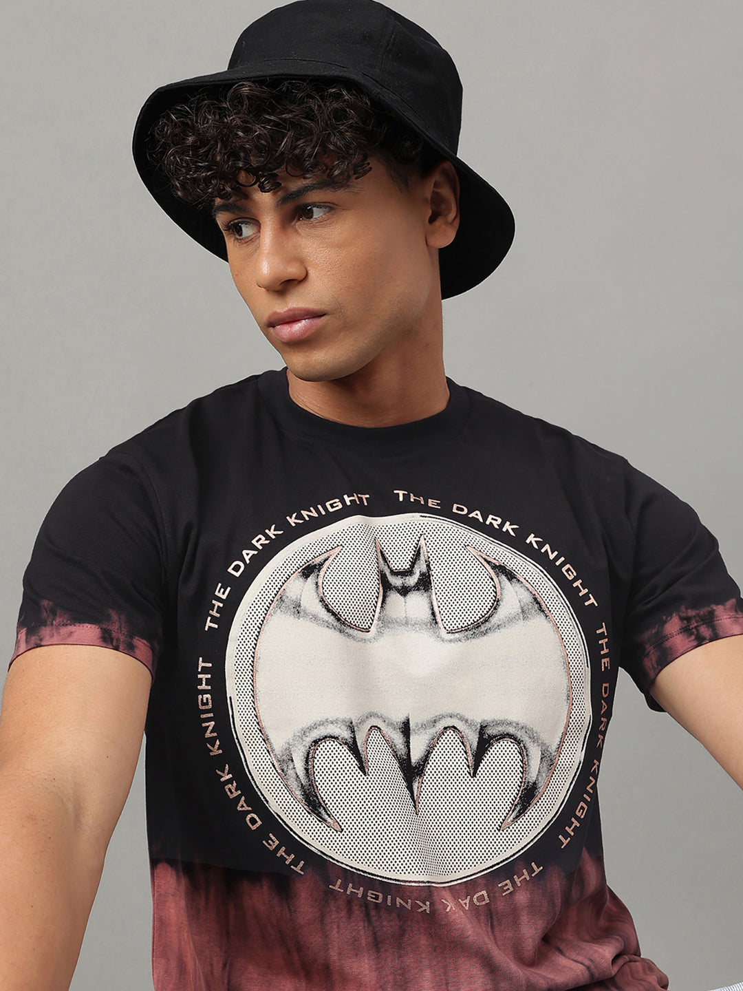 Batman Black & Rust Tye Dye Tshirt For Men