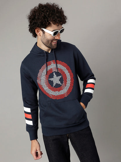 Captain America Blue Hoodie  Men