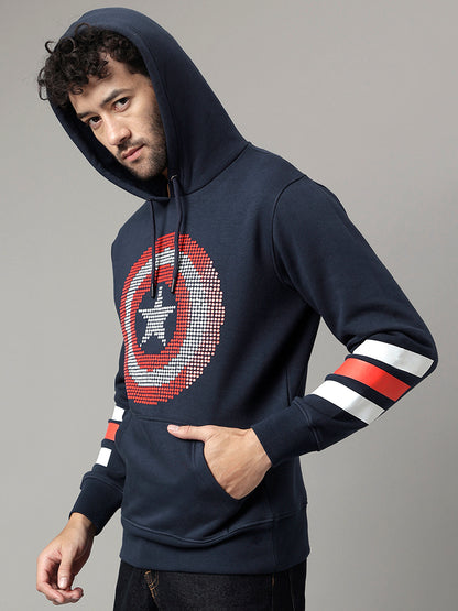 Captain America Blue Hoodie  Men