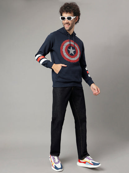 Captain America Blue Hoodie  Men
