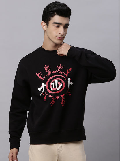 Naruto Oversized Black Sweatshirt  Men