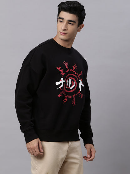 Naruto Oversized Black Sweatshirt  Men