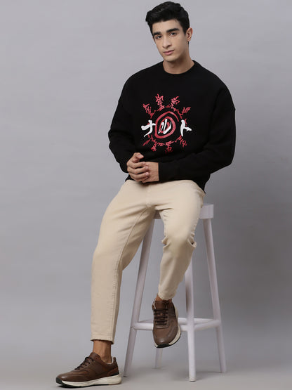 Naruto Oversized Black Sweatshirt  Men