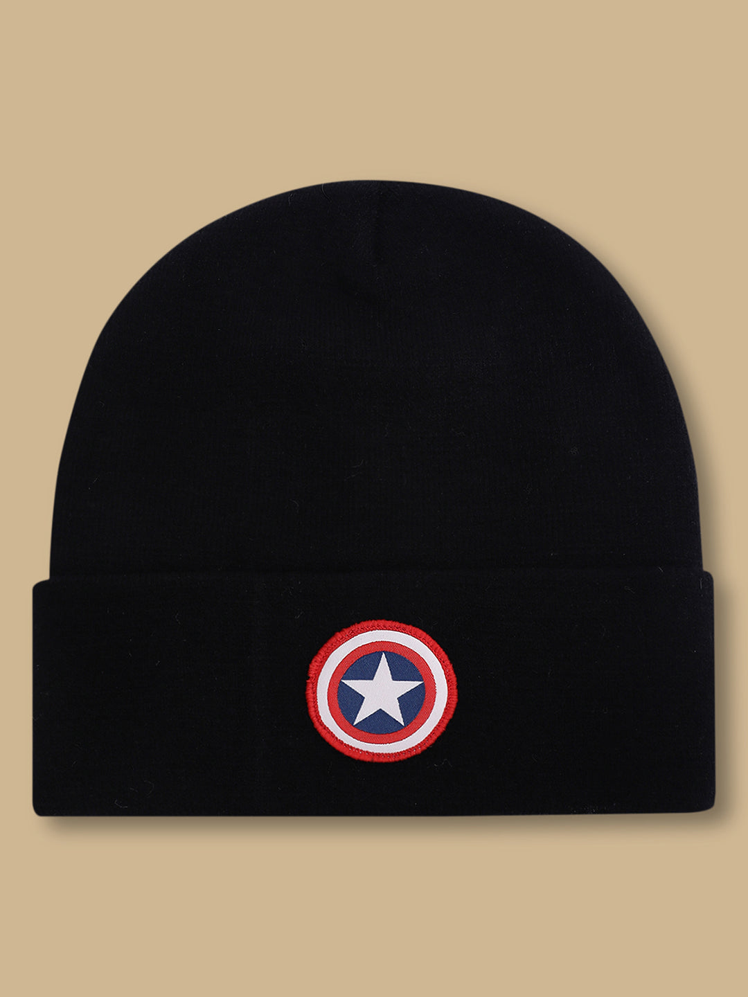 Free Authority Young Men Captain America Printed Black Beanies