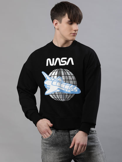 NASA Oversized Black Sweatshirt  Men