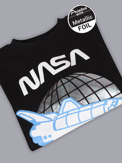 NASA Oversized Black Sweatshirt  Men