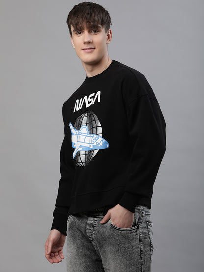 NASA Oversized Black Sweatshirt  Men