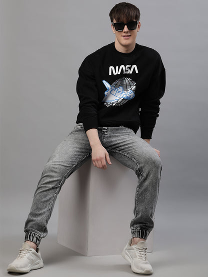 NASA Oversized Black Sweatshirt  Men
