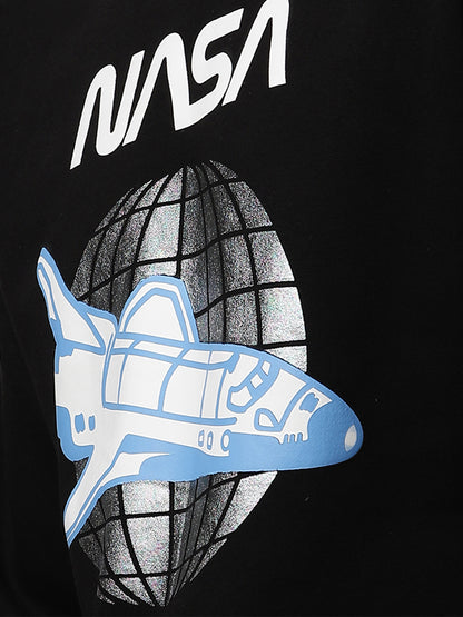 NASA Oversized Black Sweatshirt  Men