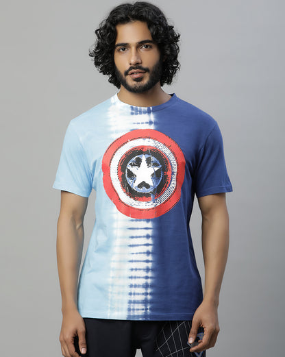 Captain America Tie-Dye Regular Fit Tshirt  Men